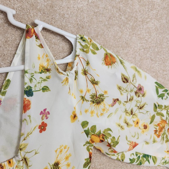 Disney Alice Through The Looking Glass White Floral Cold Shoulder Dress Small - Picture 4 of 7